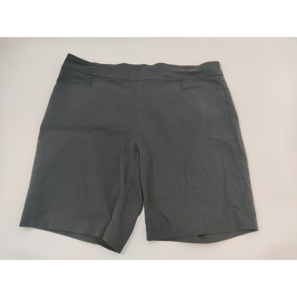 Terra Sky 1X (16W-18W) Black Bermuda Shorts Plus Size Stretch Casual Everyday - Picture 1 of 9